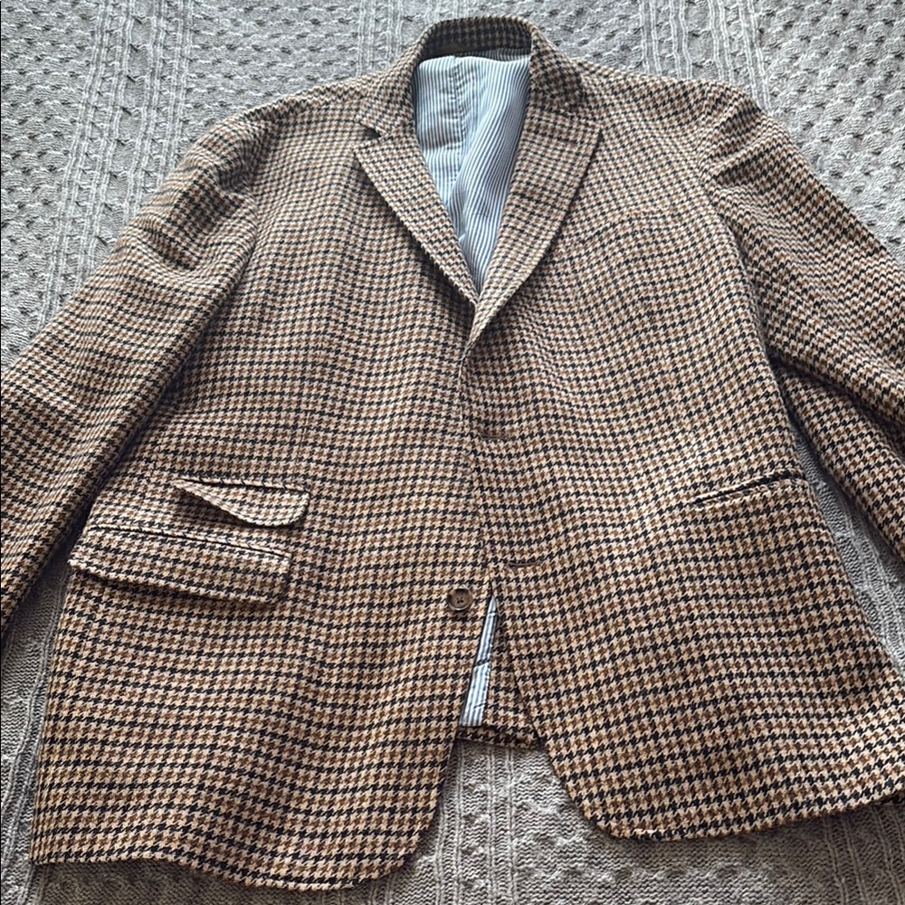 Brooks Brothers Brown Sport Coat Classic Tailored Fit. Houndstooth.  Preppy